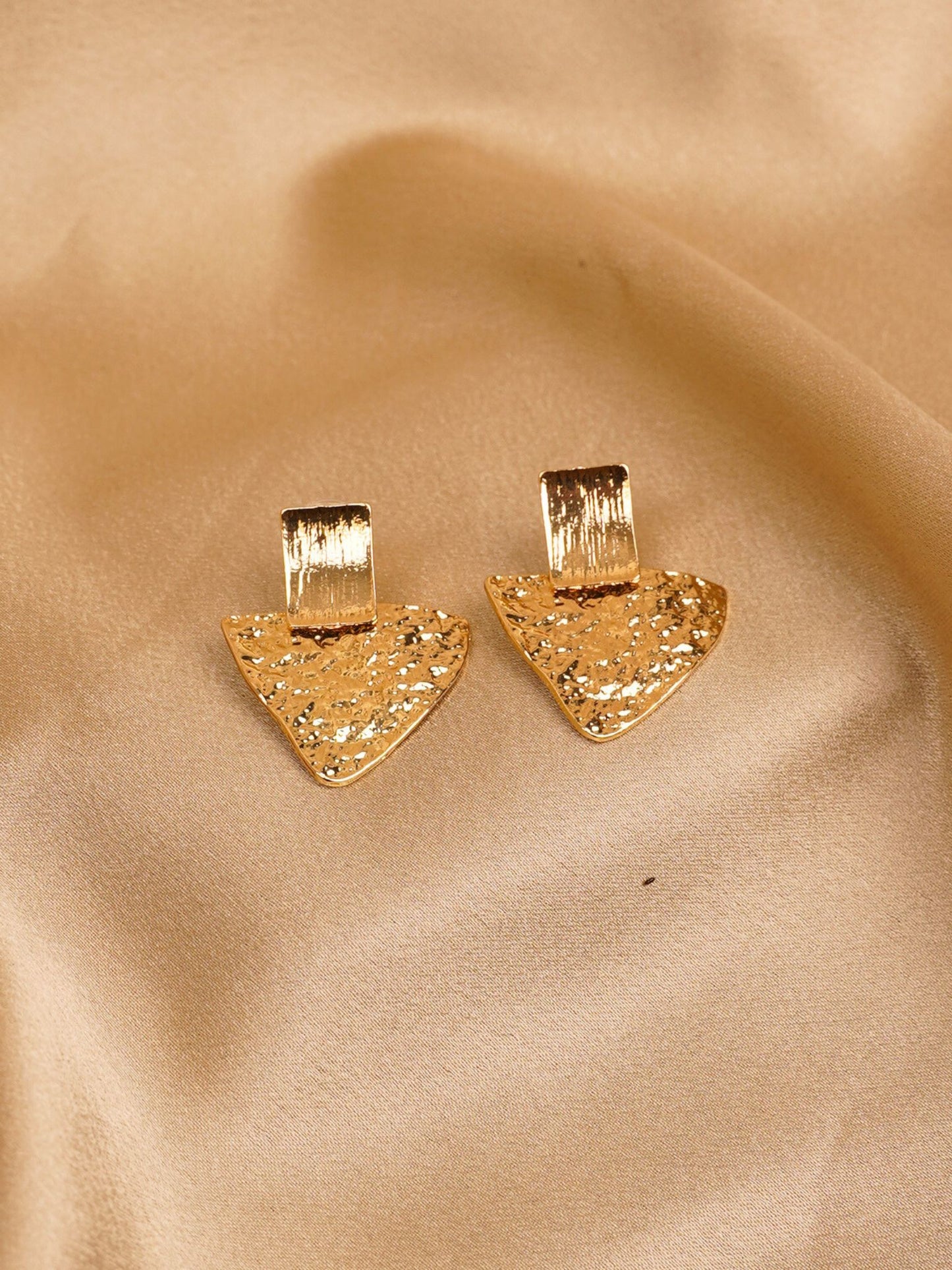 Aurelia Textured Triangle Stud Earrings