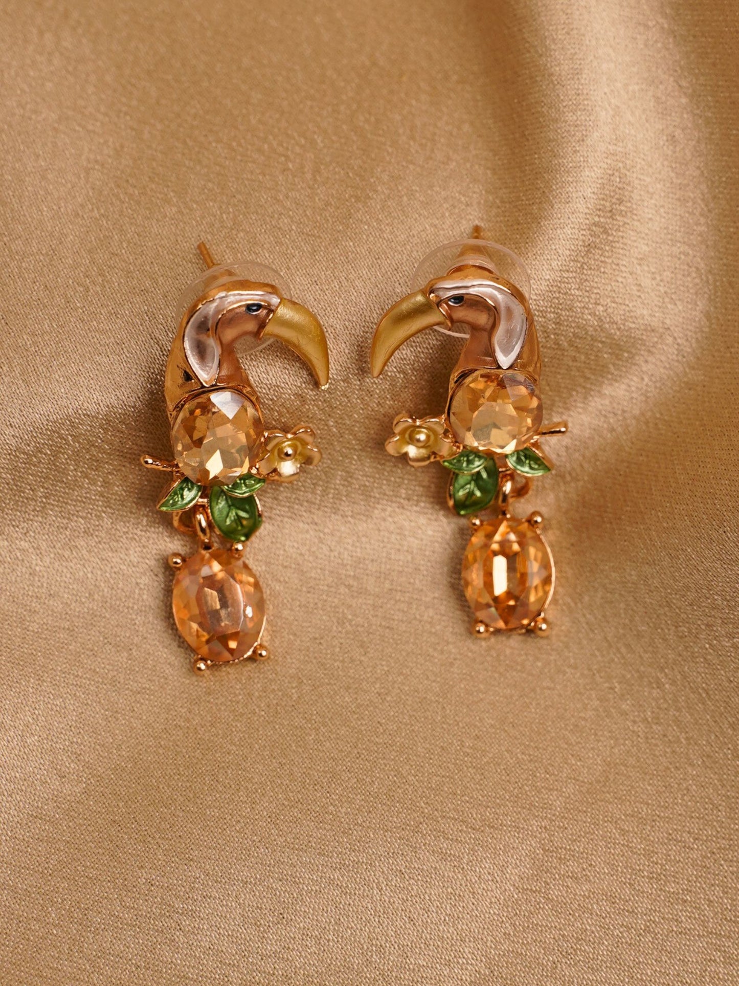 Golden Toucan Drop Earrings