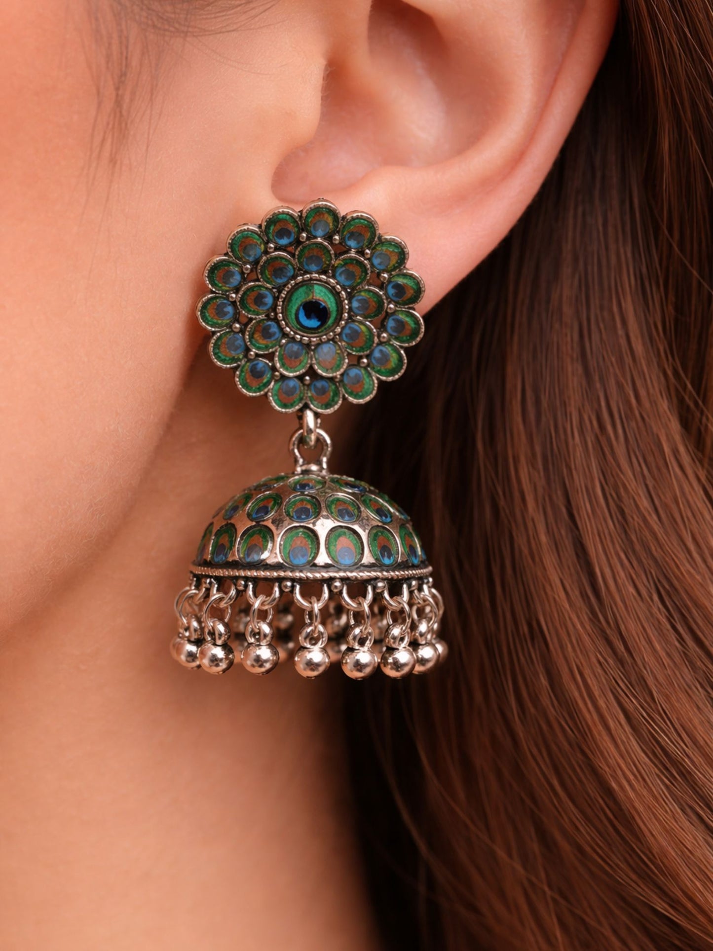 Mayura Peacock Jhumka Earrings