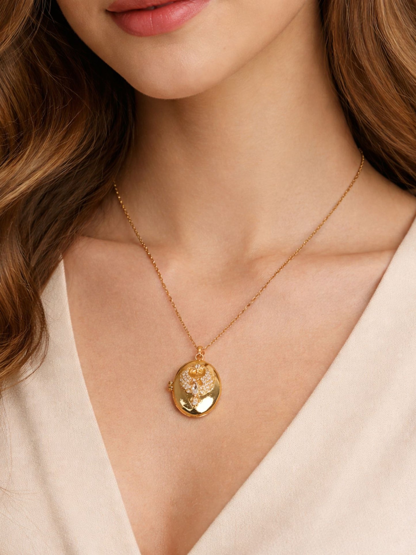 Celestial Heart Locket Necklace