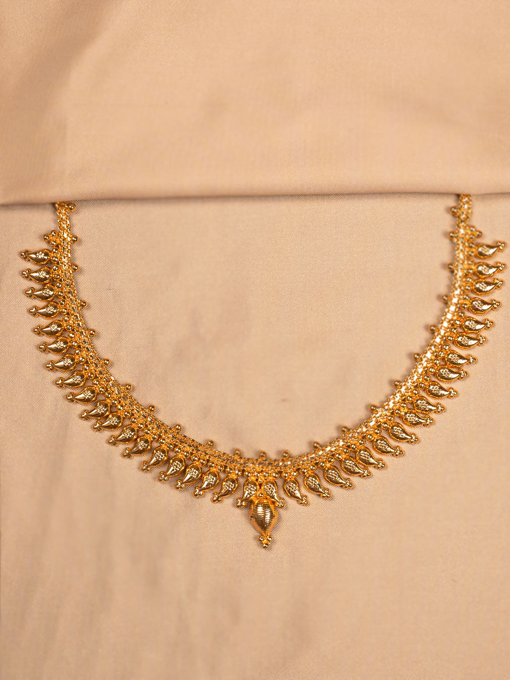 Antique Gold Paisley Choker Necklace