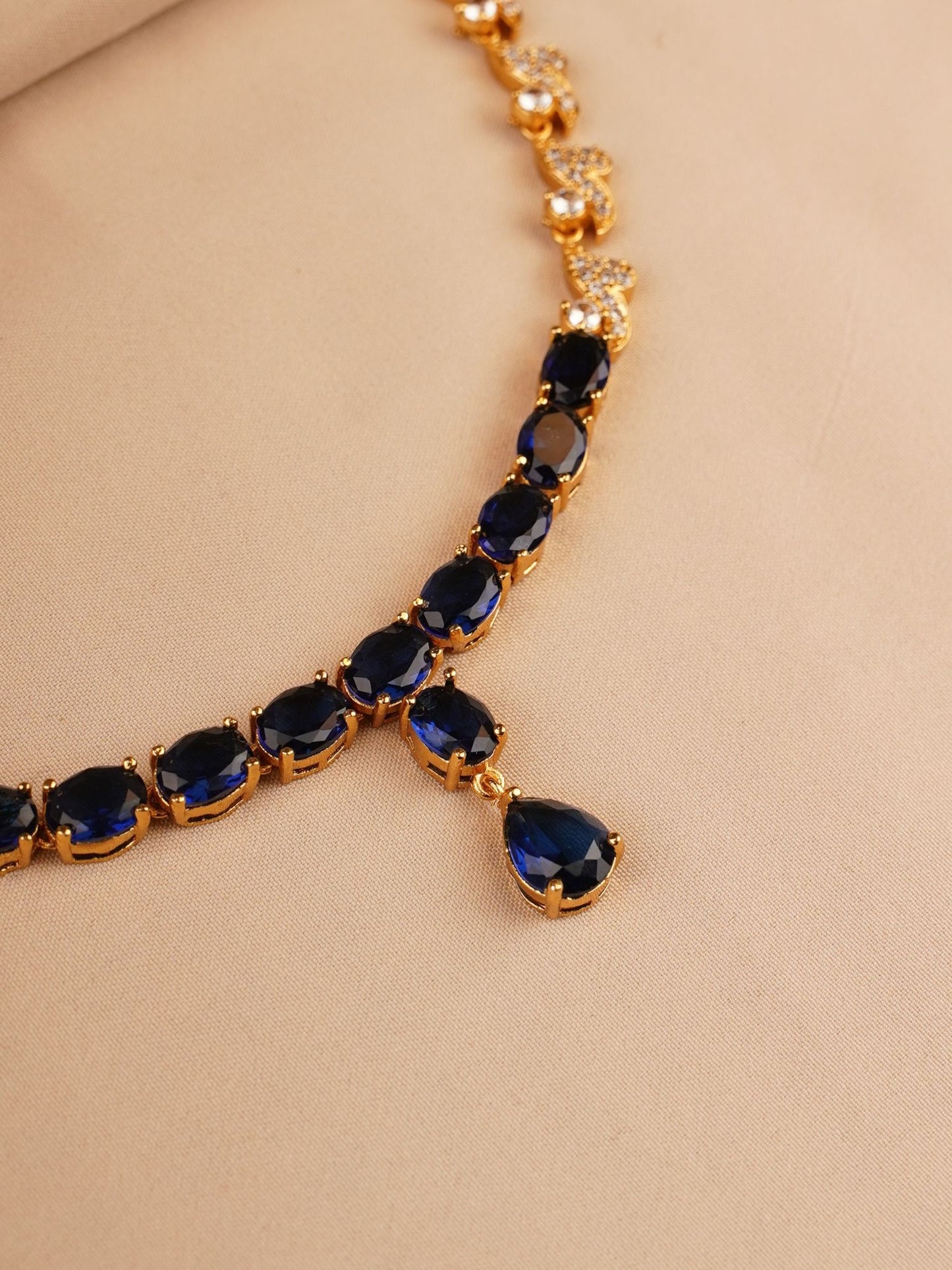 Sapphire Blue Crystal Necklace