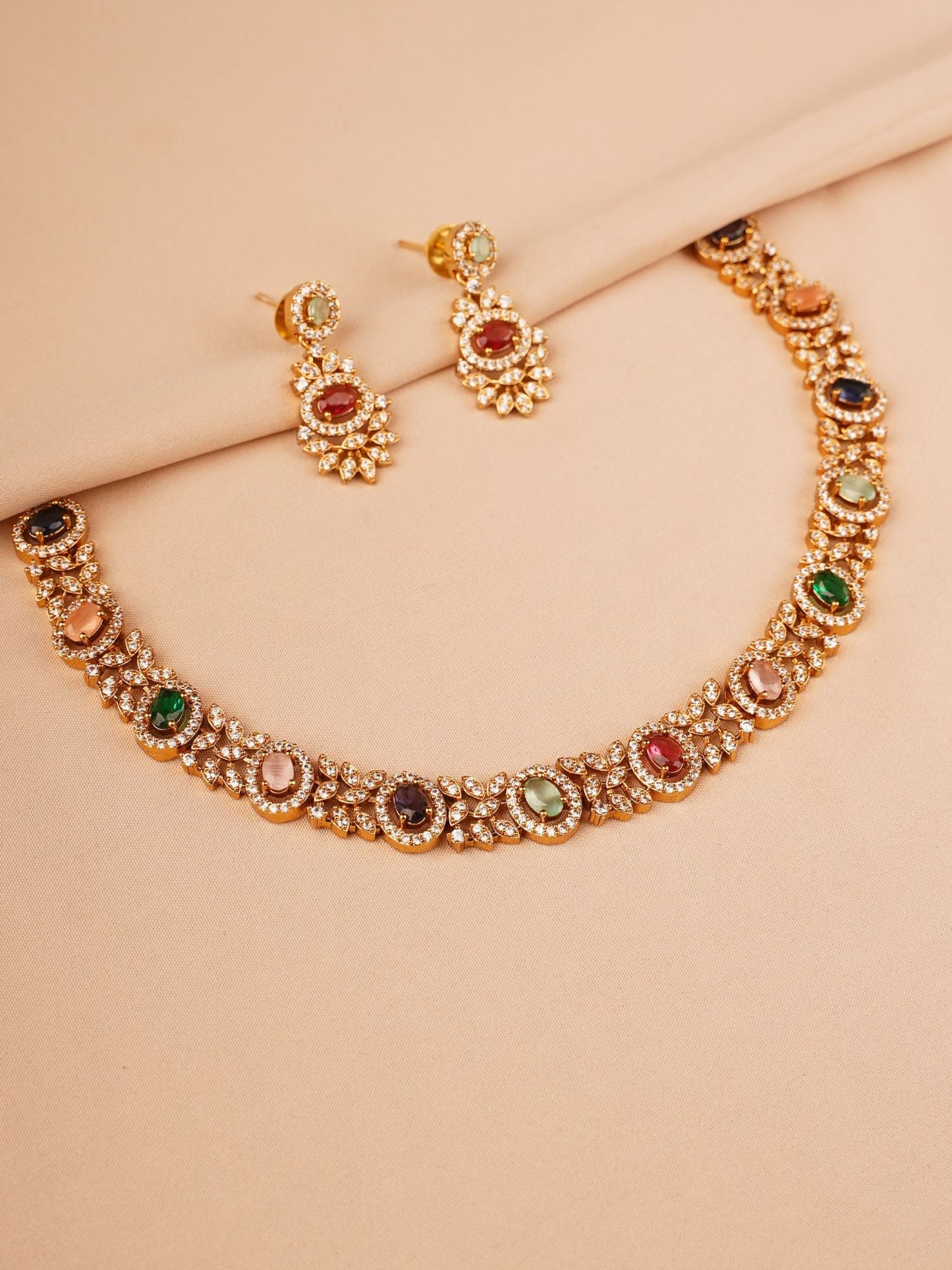 Multicolour Crystal Necklace Set