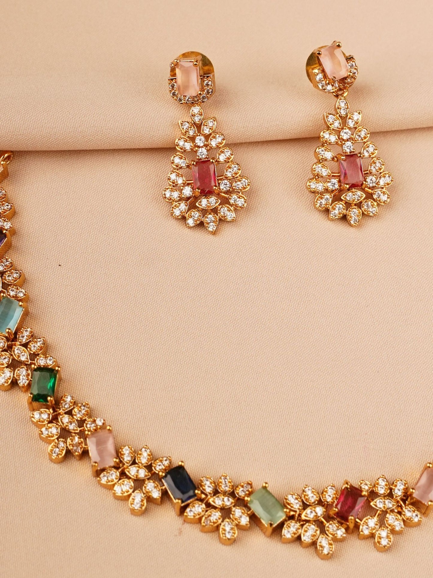 Pastel Stone Elegant Necklace Set