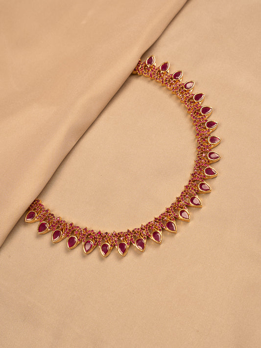 Royal Ruby Red Kundan Necklace Set