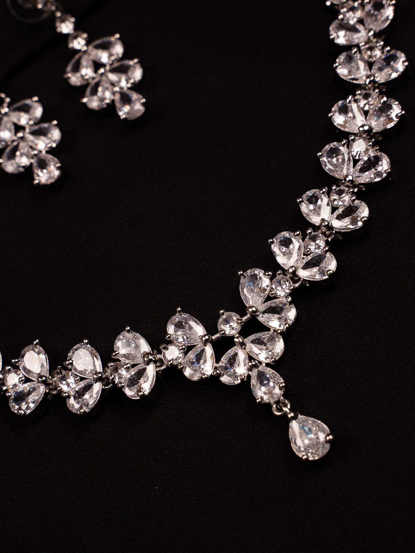 Crystal Bloom Statement Necklace Set