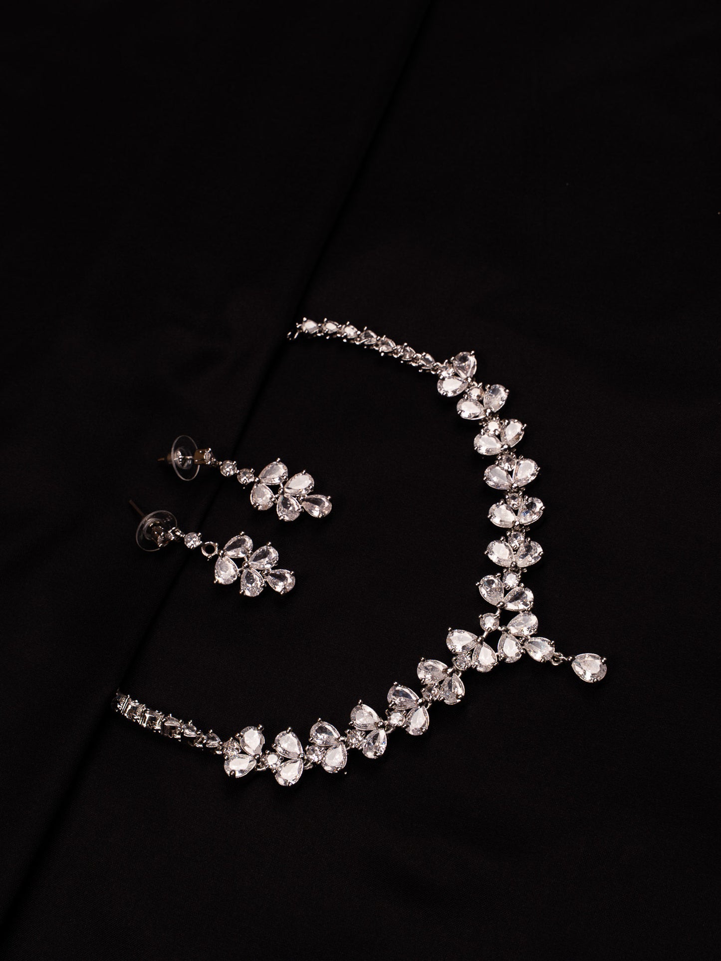 Crystal Bloom Statement Necklace Set