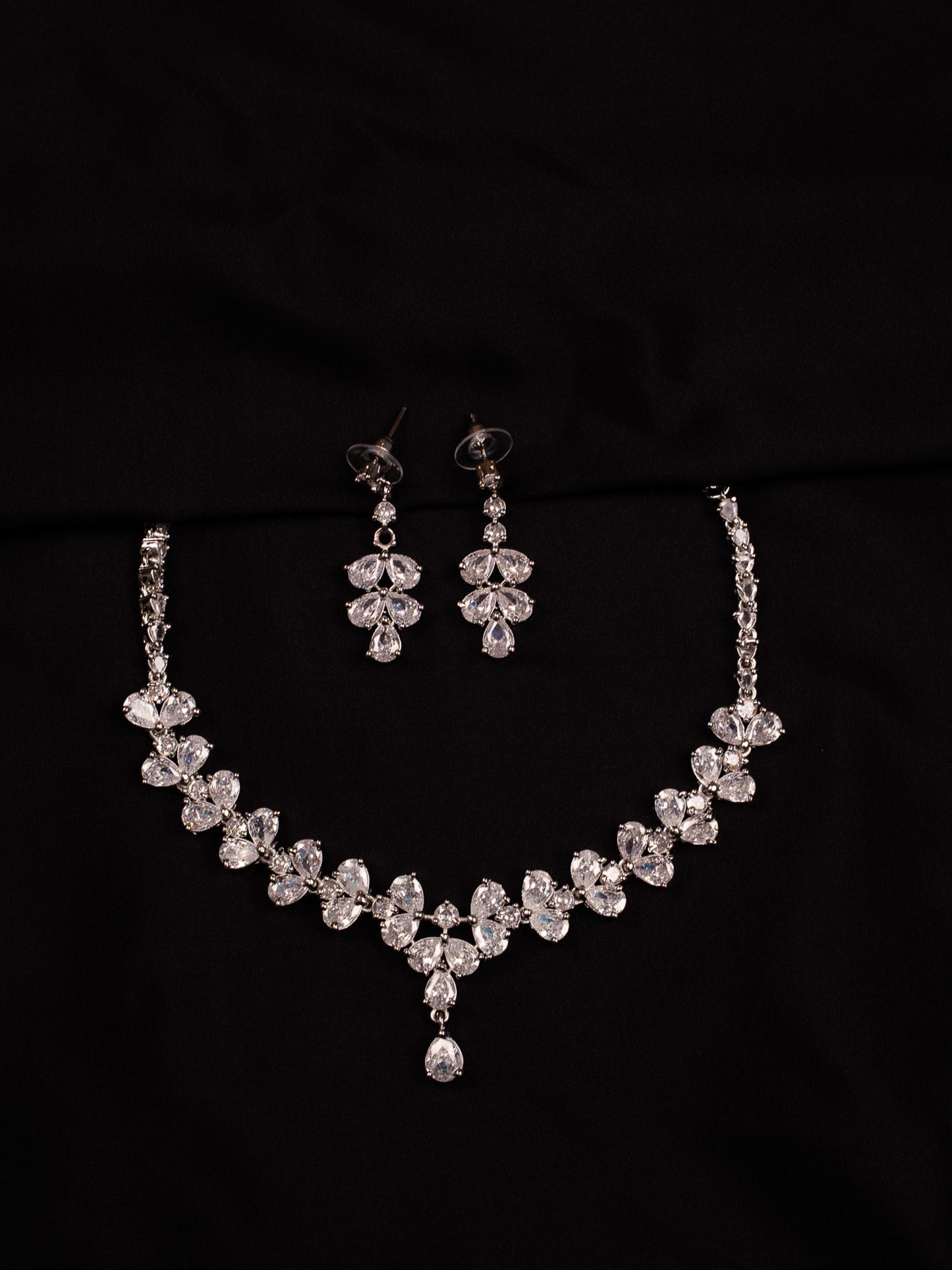 Crystal Bloom Statement Necklace Set