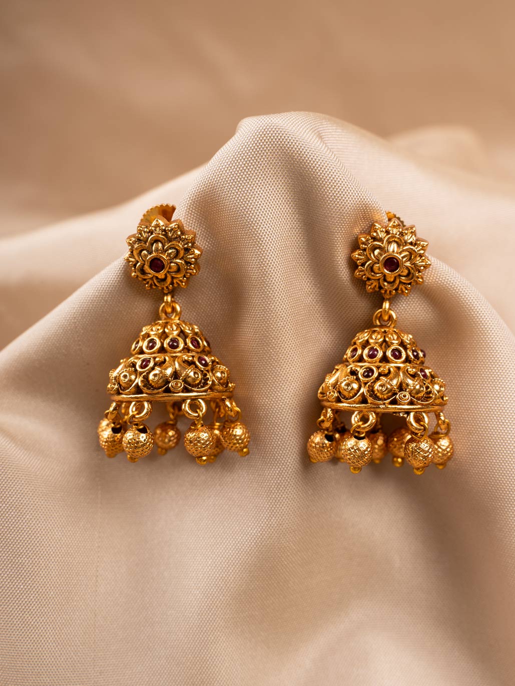 Jhumka Gold Muttina Ole Jhumki Earrings Designs Muthyala Jhumkas
