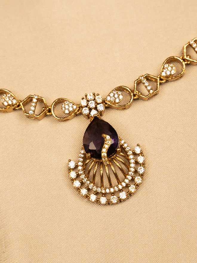 Elegant Purple Pendant Necklace – Stylish & Timeless KC596