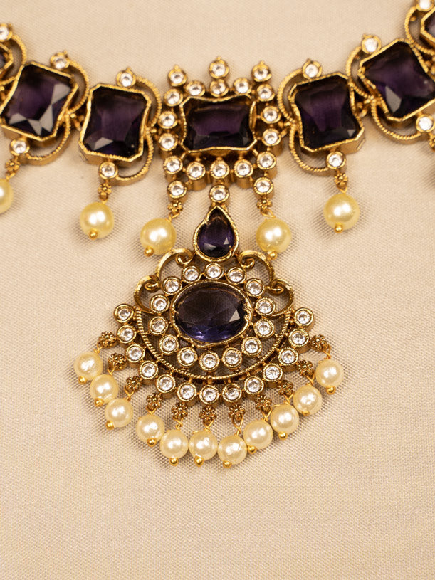 Elegant Purple Stone Necklace