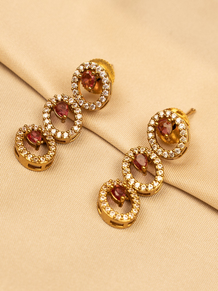 Red Stone Necklace Set – Elegant & Timeless Beauty KC598