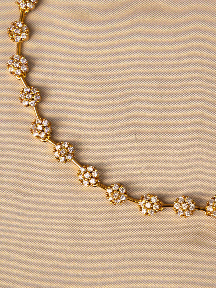 Elegant White Stone Necklace Set – Timeless & Graceful KC582
