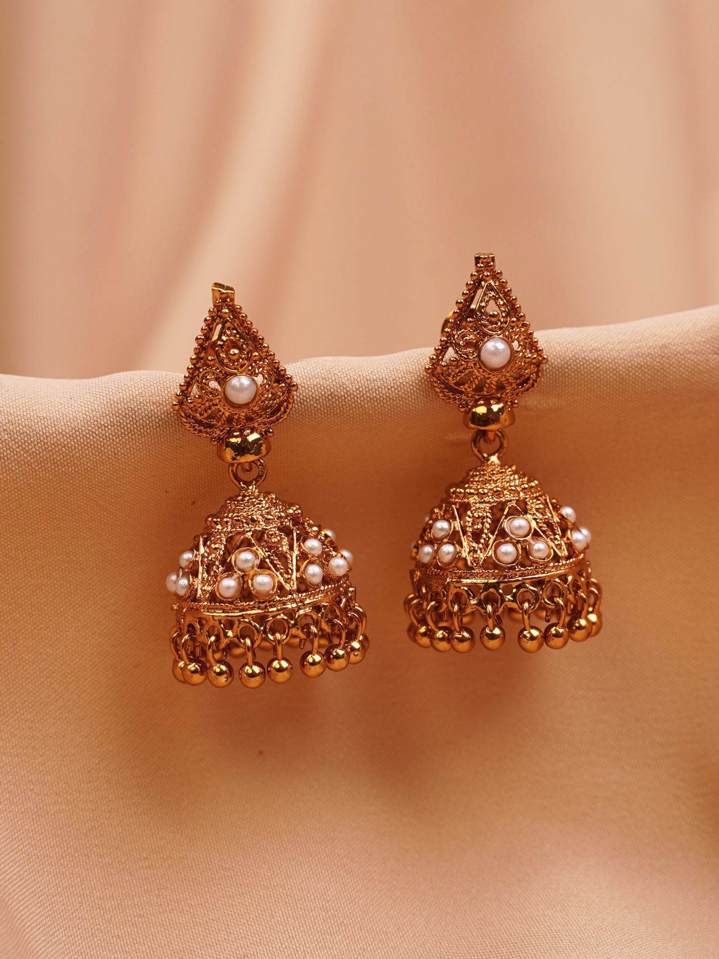 Pearl Royale Antique Jhumkas