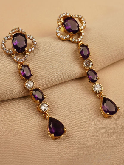 Gold-Plated Purple Choker Necklace Set