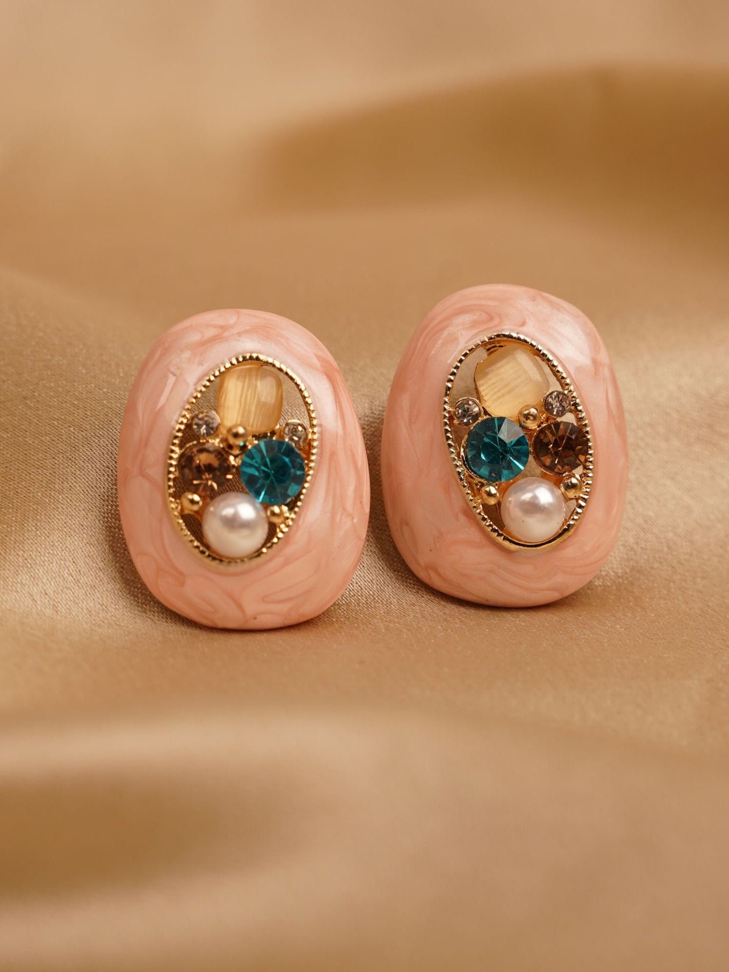 Blush Treasure Statement Studs