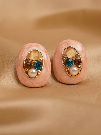 Blush Treasure Statement Studs