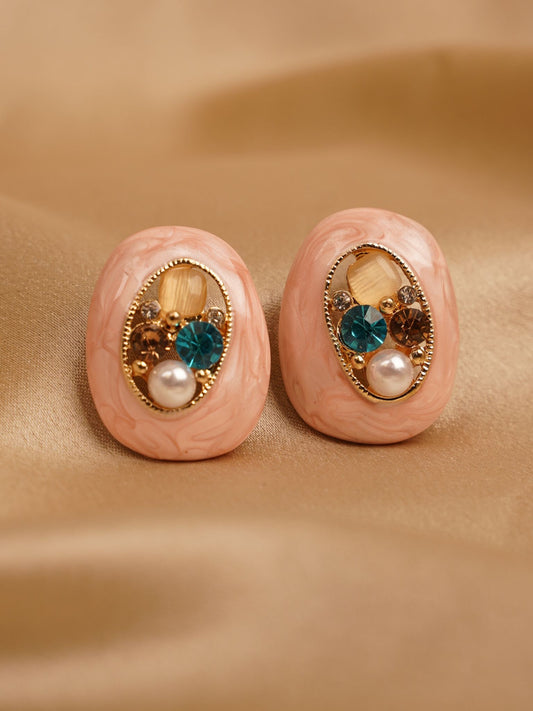 Blush Treasure Statement Studs