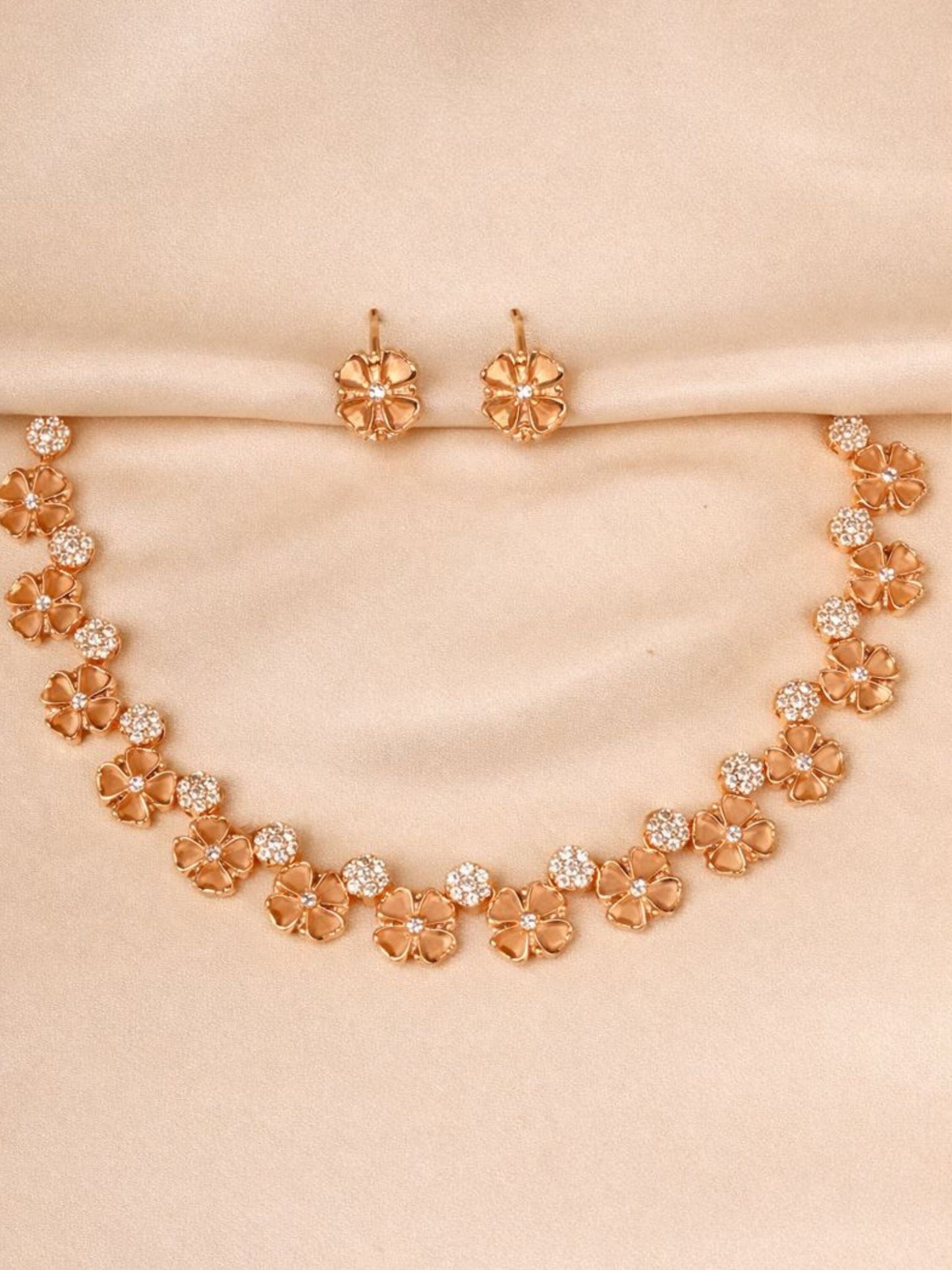 Floral Crystal Necklace Set