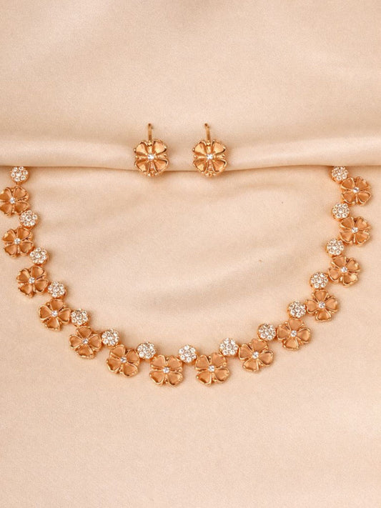 Floral Crystal Necklace Set