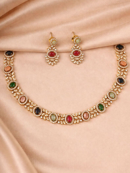 Multicolour Crystal Necklace Set