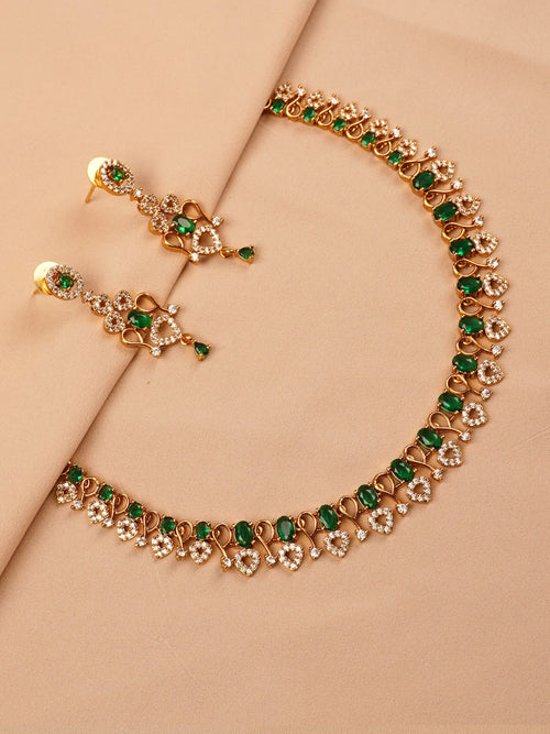 Emerald Heartlink Necklace Set