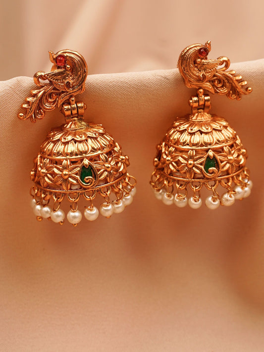 Peacock Temple Jhumkas