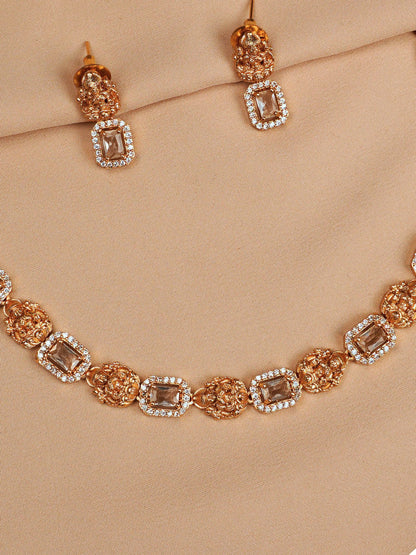 White Stone Necklace Set