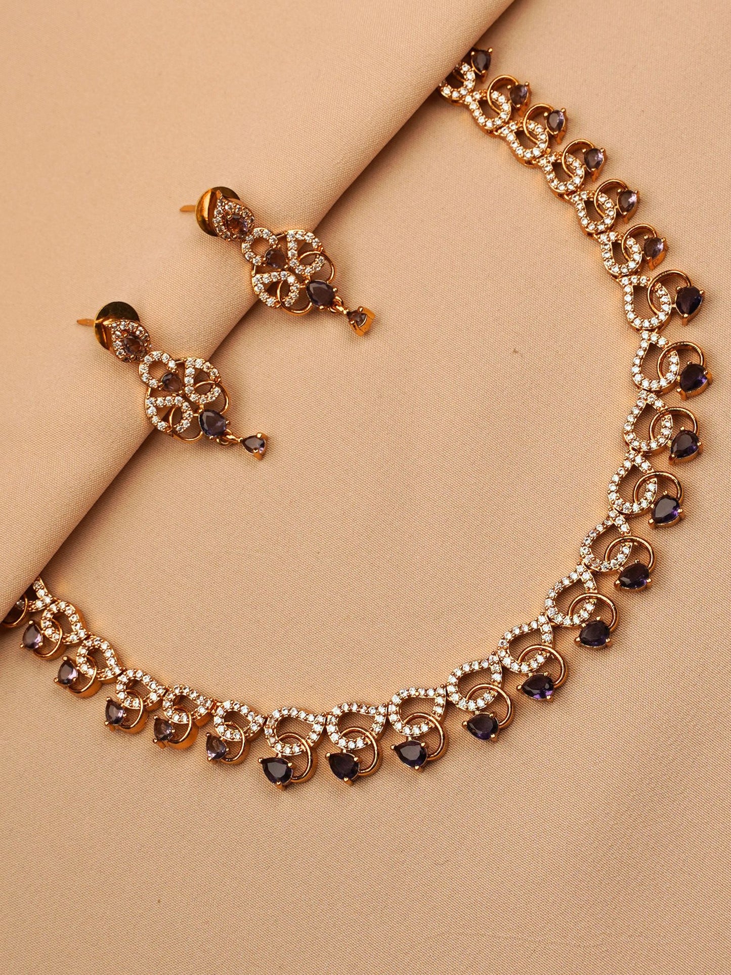 Amethyst Purple Lace Necklace Set