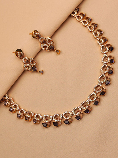 Amethyst Purple Lace Necklace Set