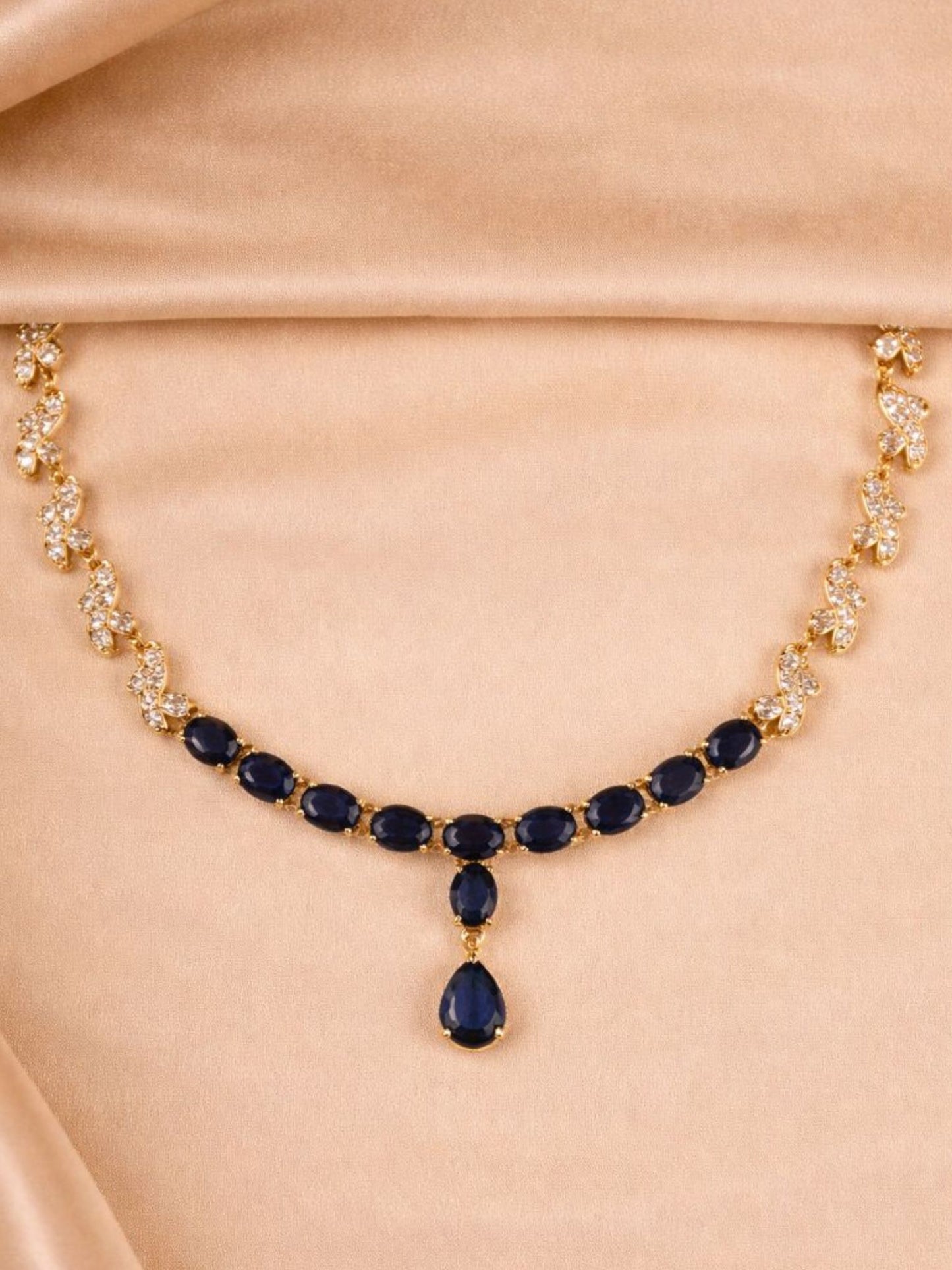 Sapphire Blue Crystal Necklace
