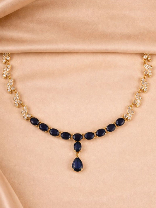 Sapphire Blue Crystal Necklace