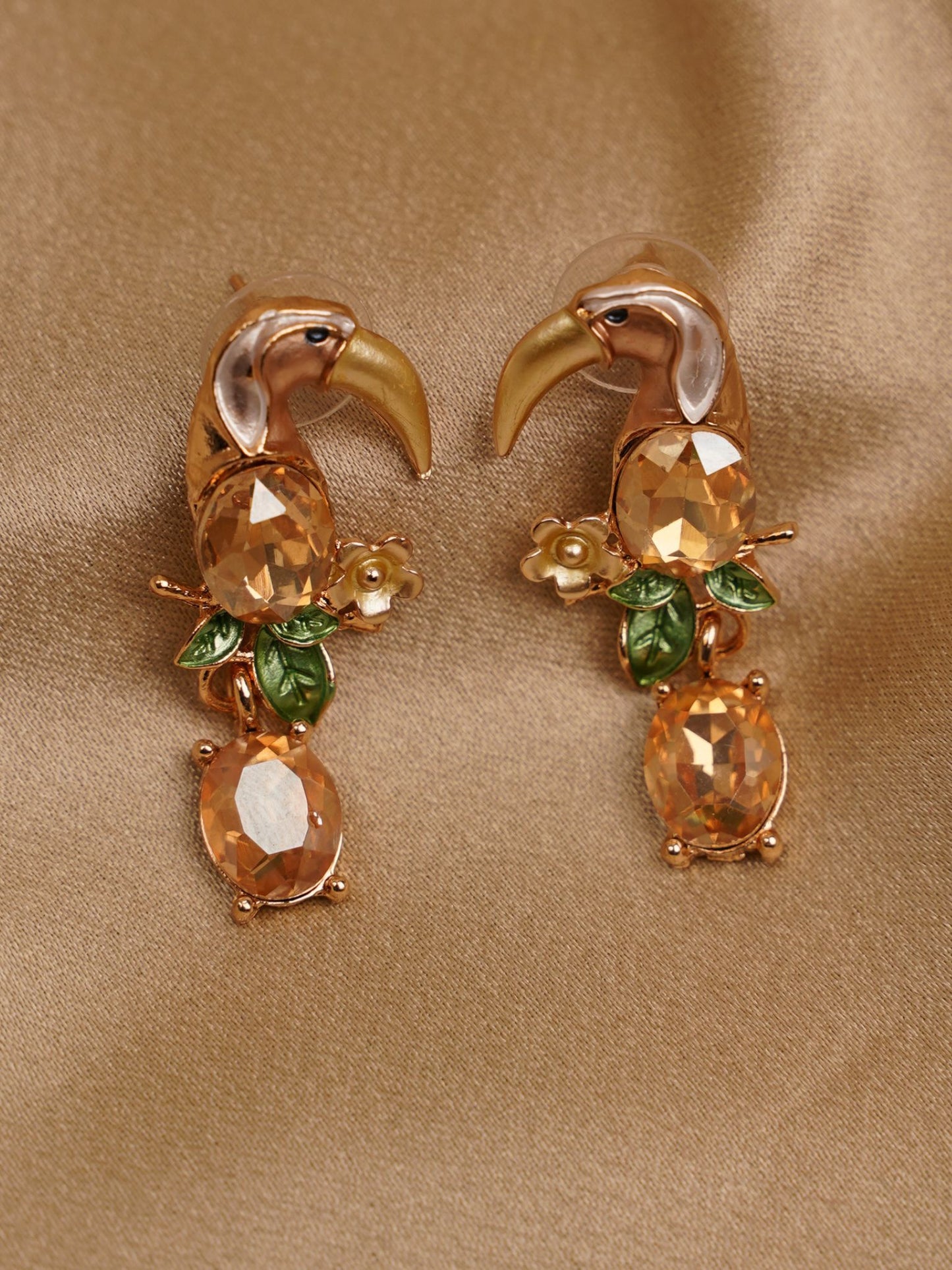 Golden Toucan Drop Earrings
