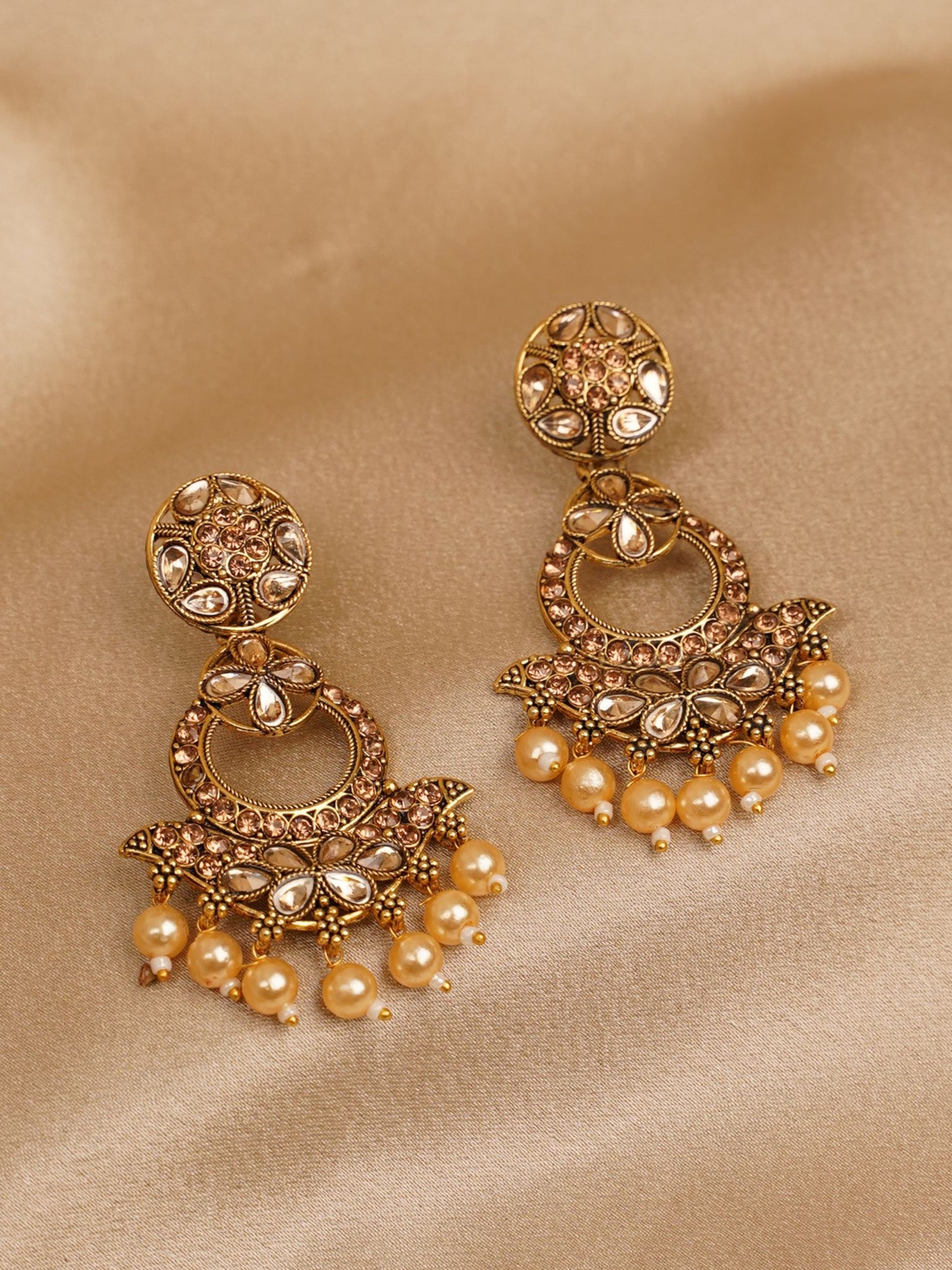 Zaria Pearl Chandbali Earrings