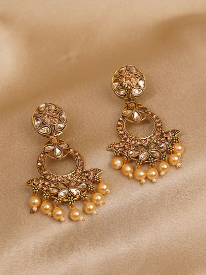 Zaria Pearl Chandbali Earrings