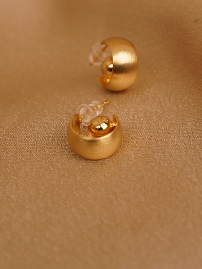 Luna Orb Gold Stud Earrings
