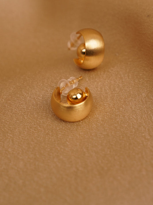 Luna Orb Gold Stud Earrings