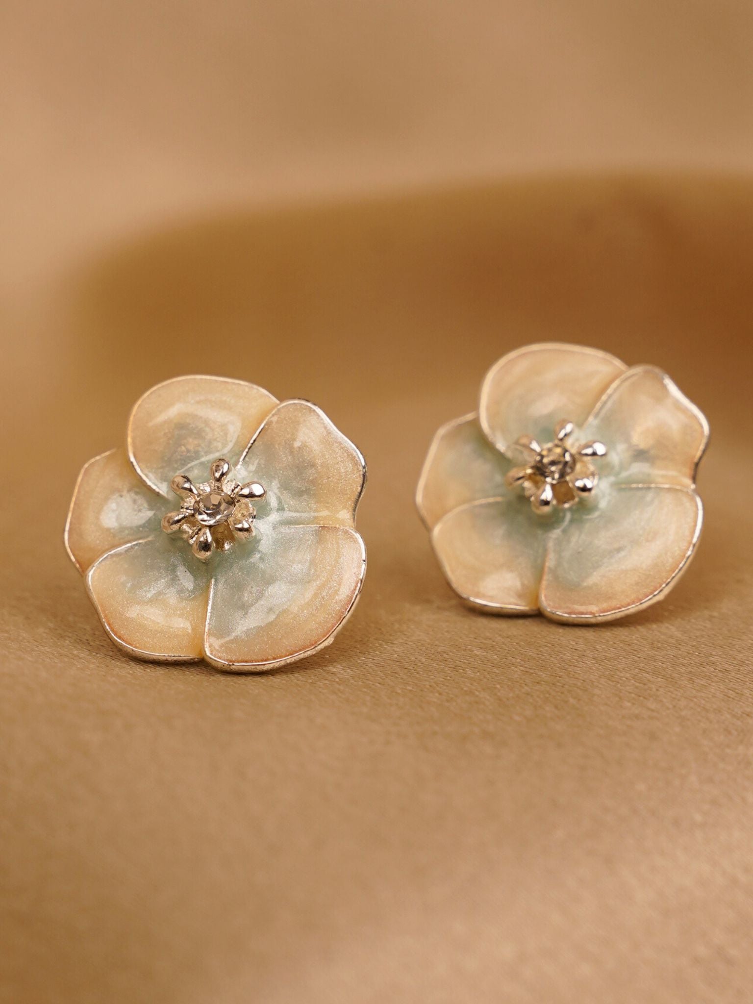 Mist Bloom Floral Stud Earrings