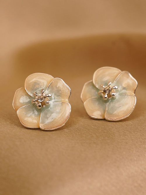 Mist Bloom Floral Stud Earrings