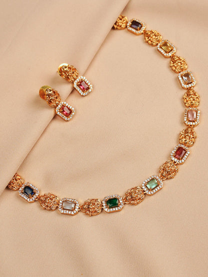 Multicolor Stone Necklace Set