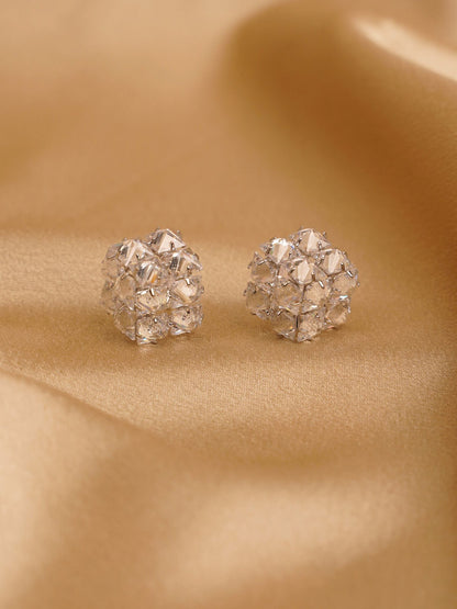 Crystal Cluster Dome Stud Earrings