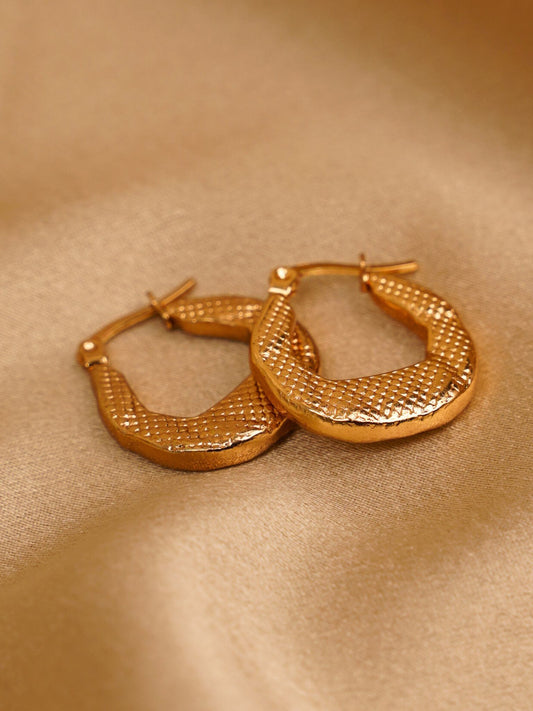 Textured Gold Hoop Earrings