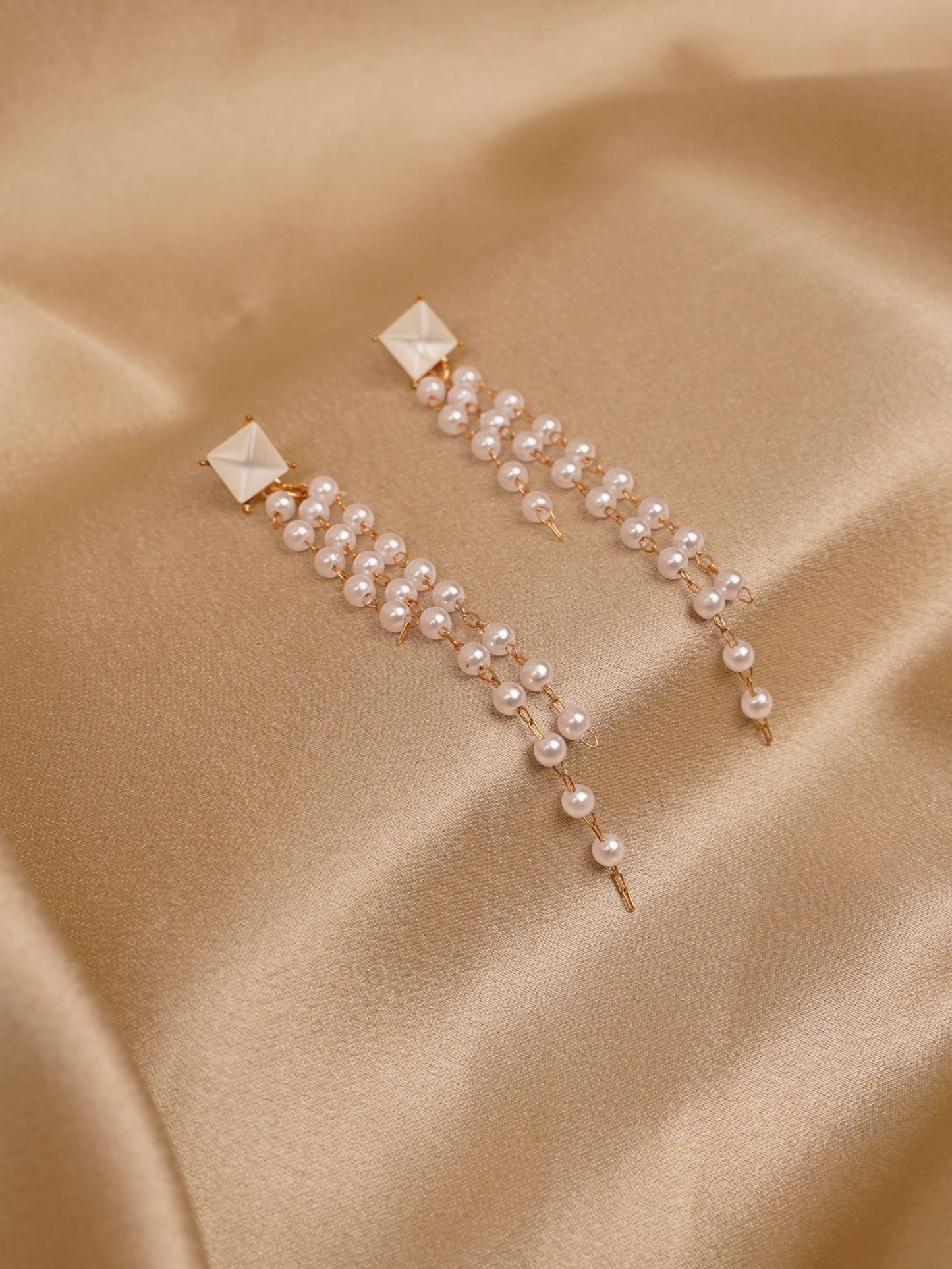 Ivory Pearl Cascade Earrings