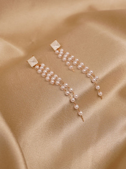 Ivory Pearl Cascade Earrings