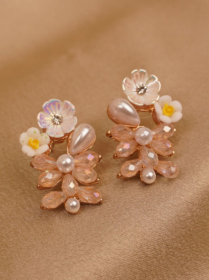 Blush Garden Pearl Drop Earrings