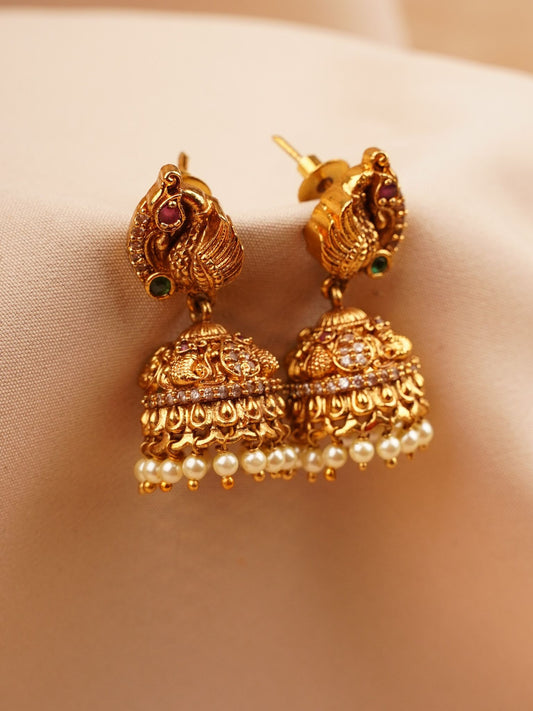 Temple Jhumka Earrings