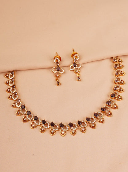 Smoky Pearl Heart Necklace Set