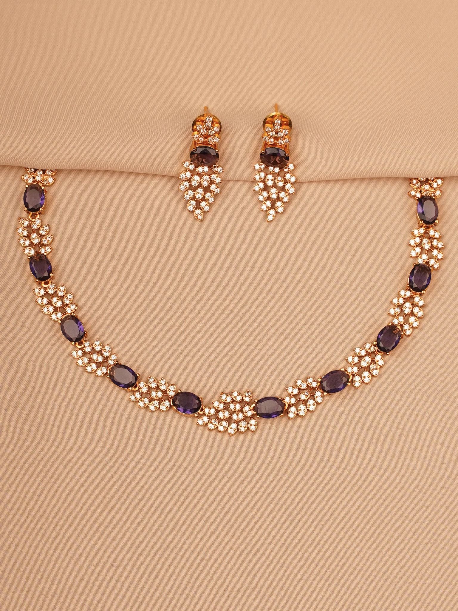 Midnight Crystal Cluster Necklace & Earrings Set