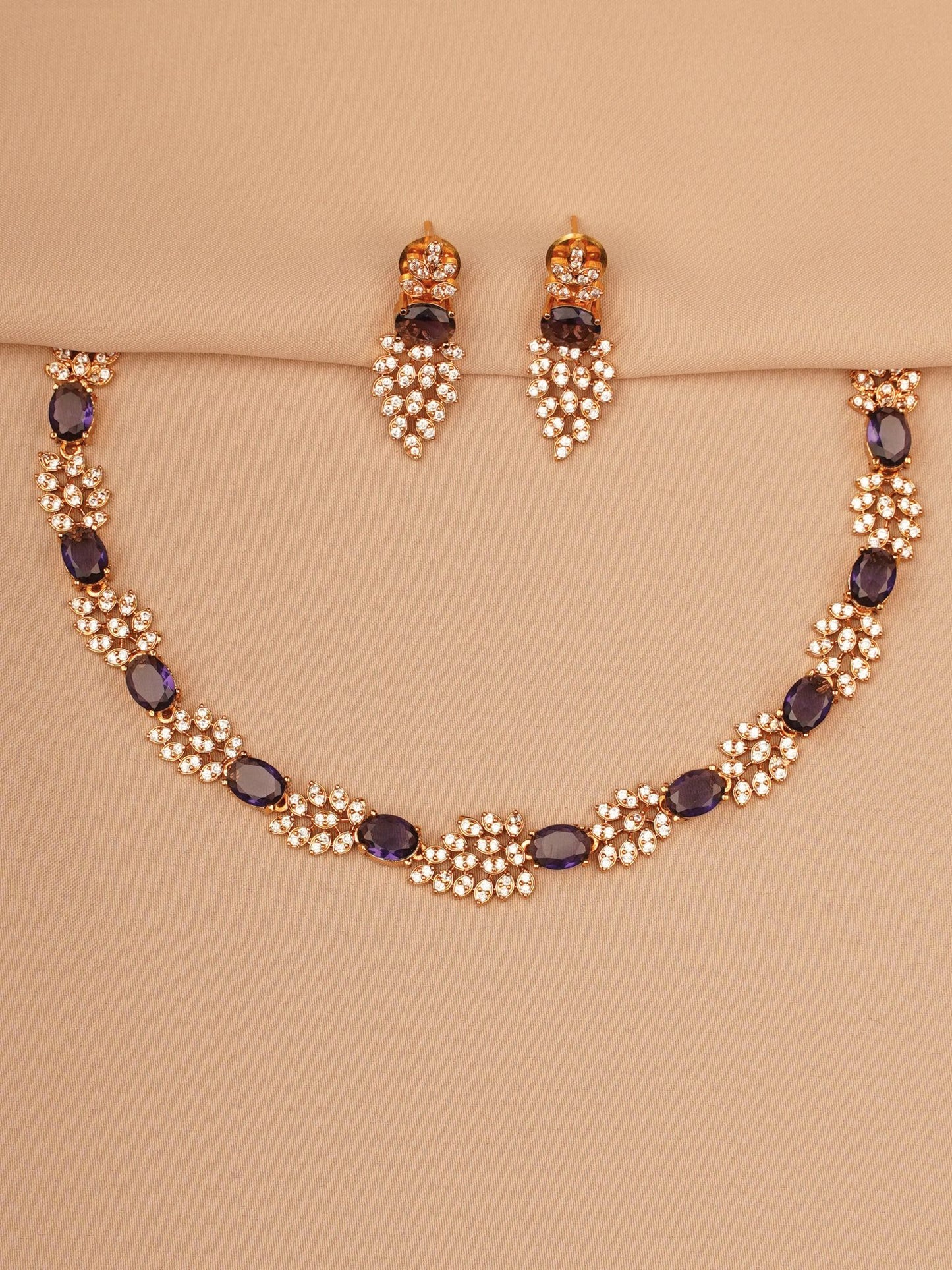 Midnight Crystal Cluster Necklace & Earrings Set
