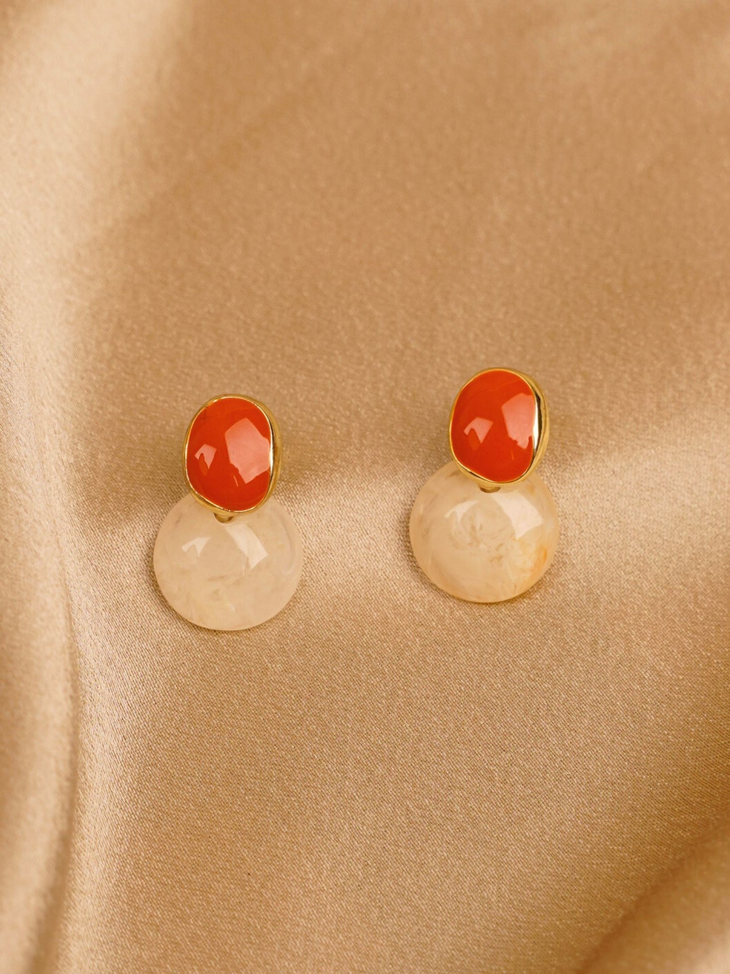 Coral Mist Drop Earrings